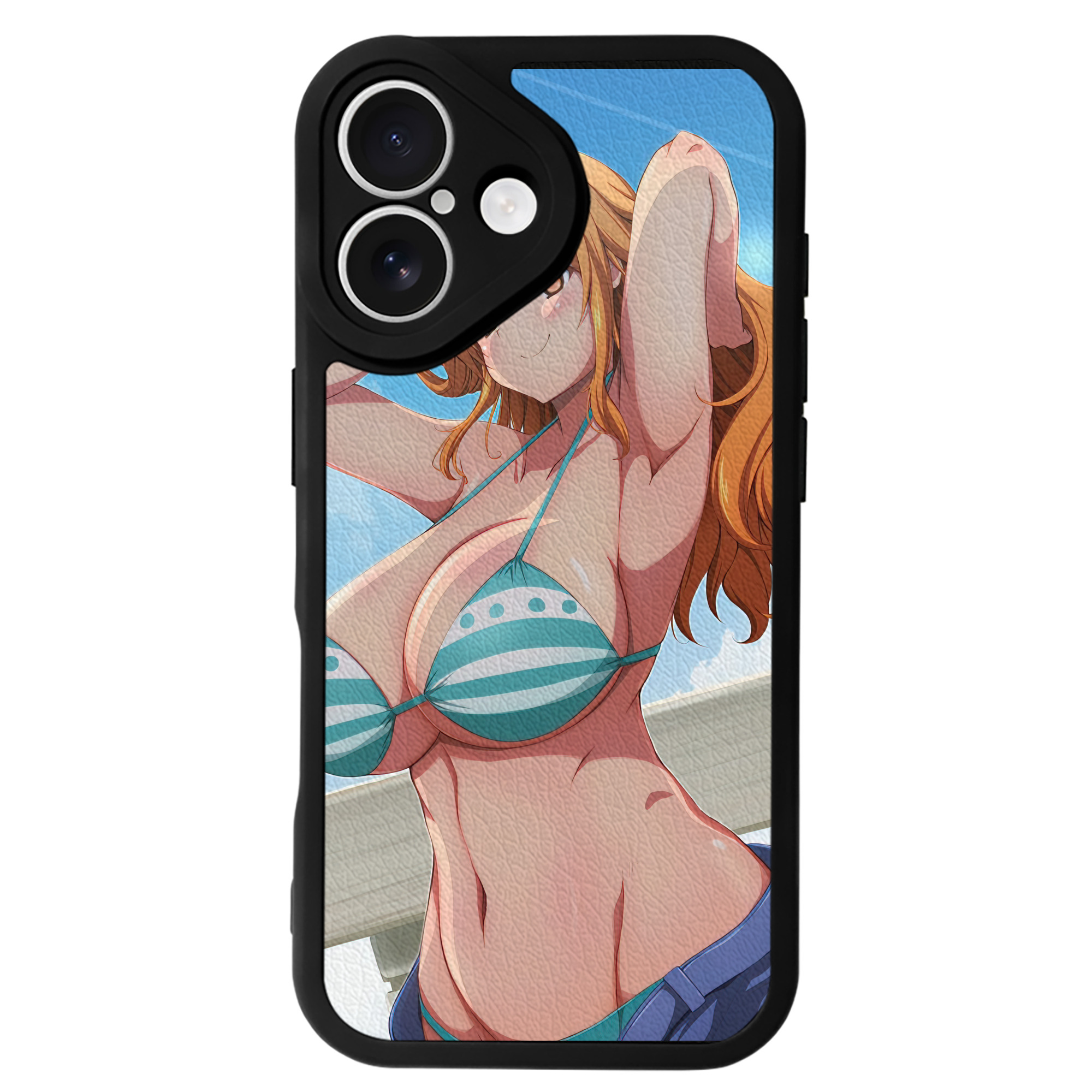 （画像用） ワンピース ONE PIECE 【iPhone 16シリーズ対応】シリコンスマホケース（レザー調） 材質：シリコン